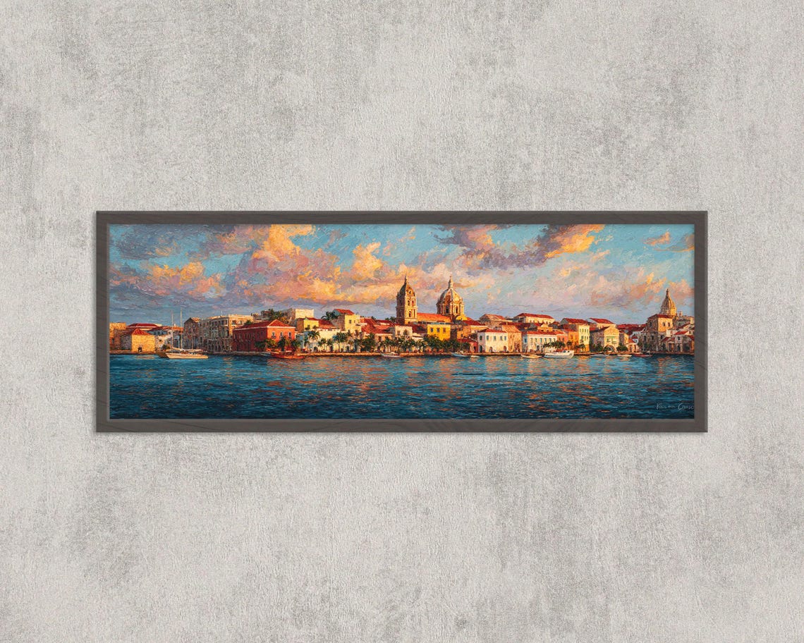 Cartagena Sunset Panorama Mediterranean Seaside Cityscape Poster