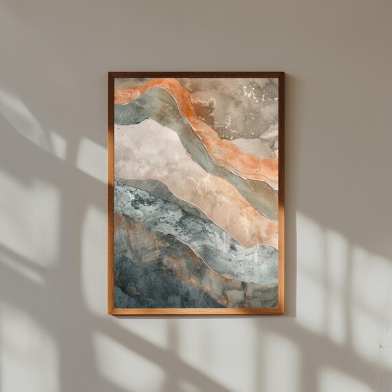 Abstract Organic Wall Art Print Modern Minimalist Home Decor