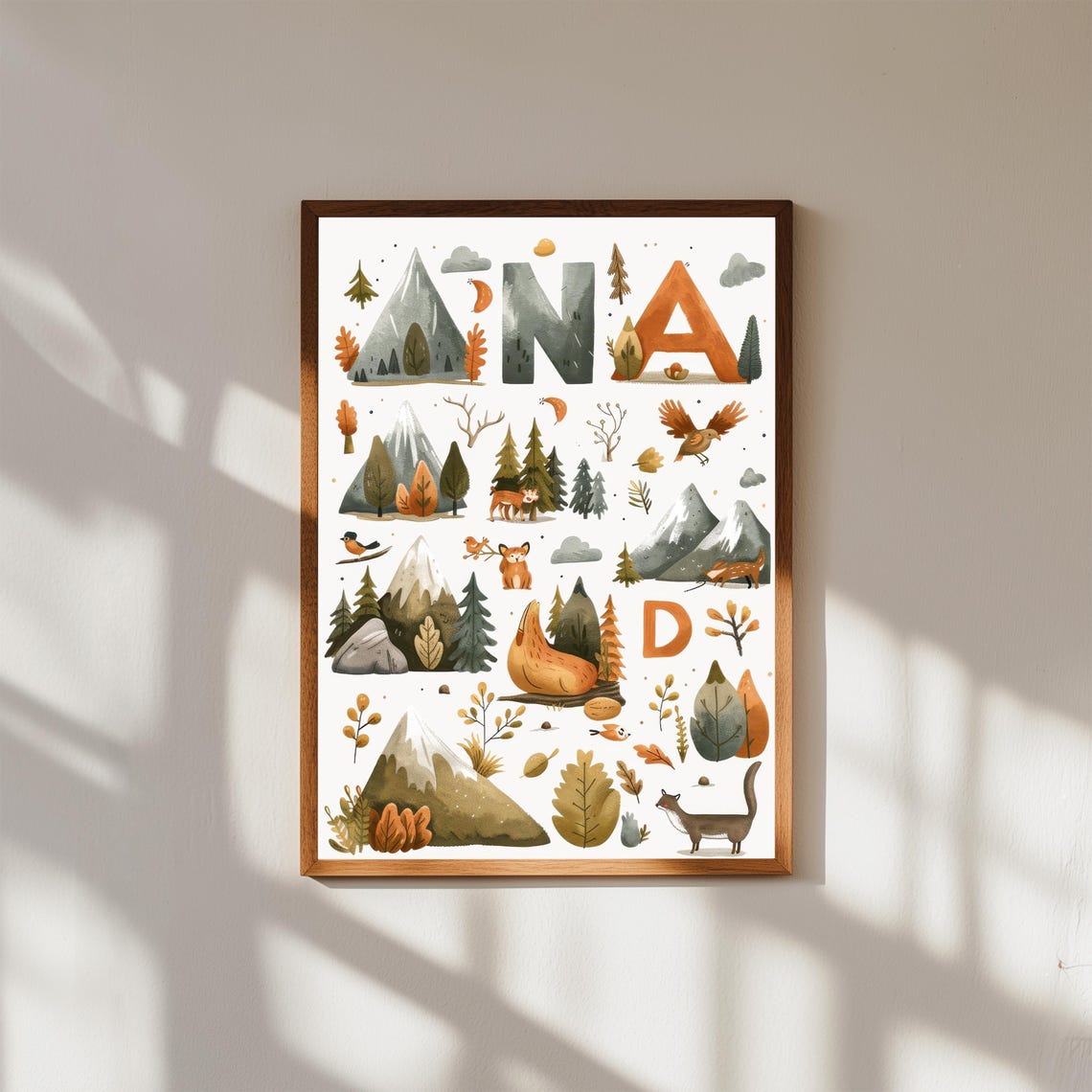 Adventure Alphabet Nursery Poster Az Camping Wall Art
