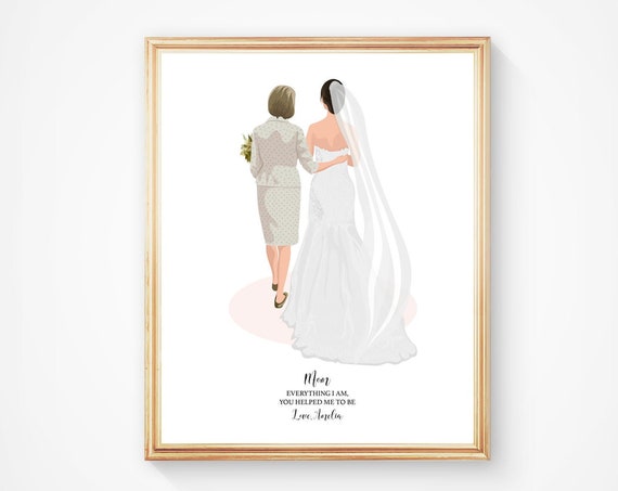 Custom Mother Of The Bride Illustration Gift From Amelia Poster