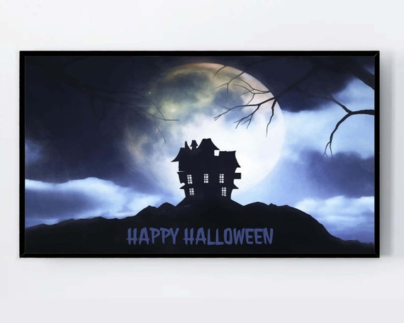 Haunted House Frame Tv Art Samsung Halloween Fog For 4k Full Moon