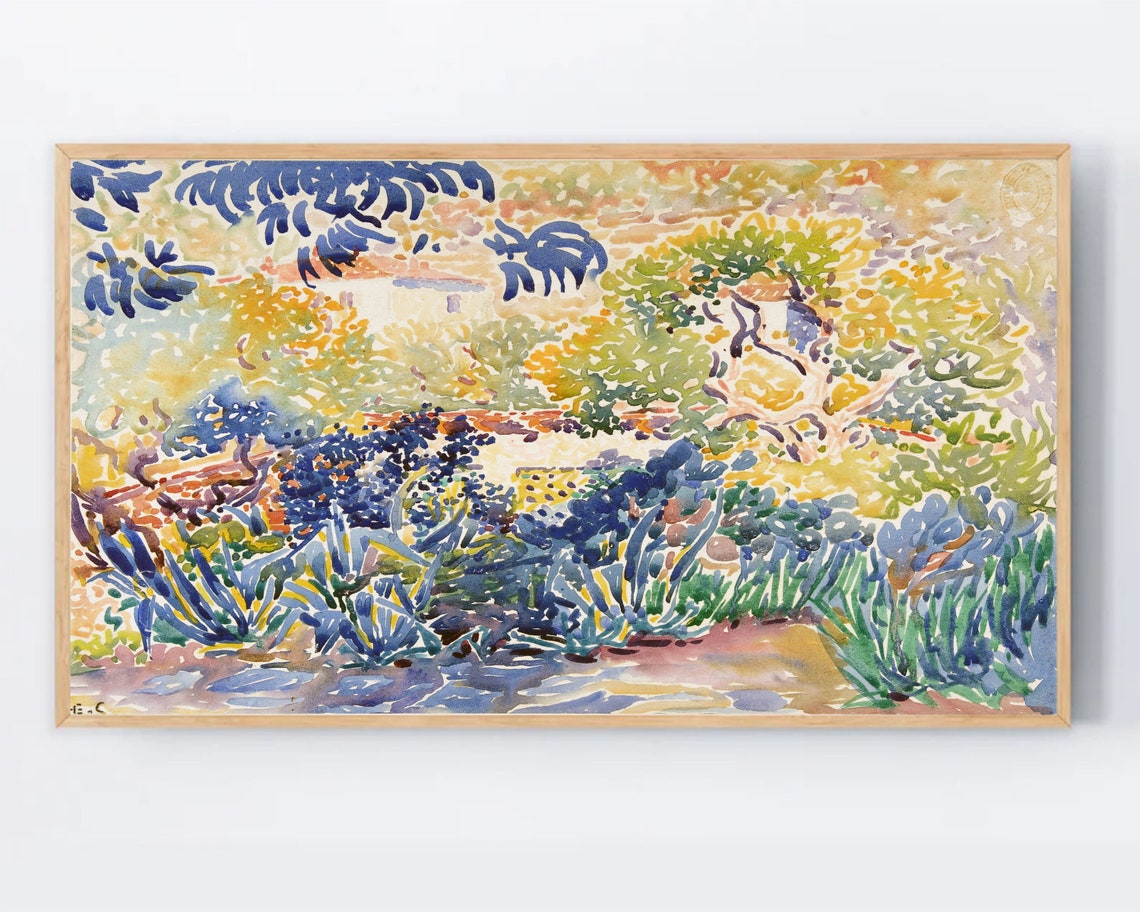 Colorful Garden Landscape Poster Post Impressionist Floral Decor Art