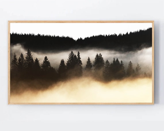 Frame Tv Art Misty Forest Samsung Foggy Mountain Mist Fog