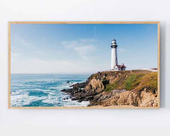 Samsung Frame Tv Lighthouse Photo Modern Seascape Coastal Art Photography Ocean For