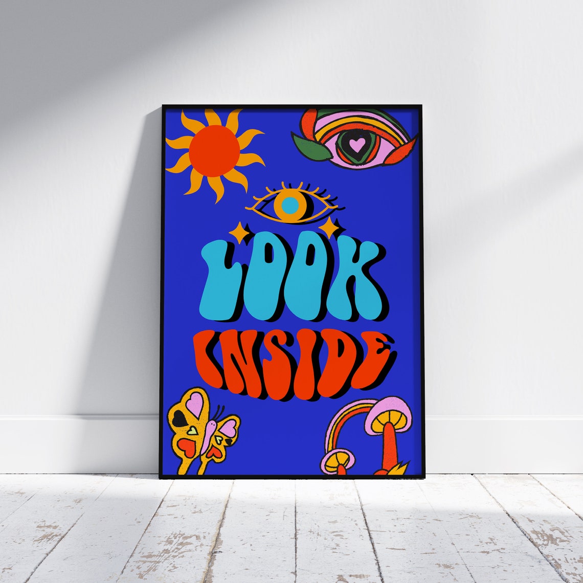 Look Inside Poster Self Love Wall Art Mental Health Decor Therapist Office Decor Love Yourself Wall Art