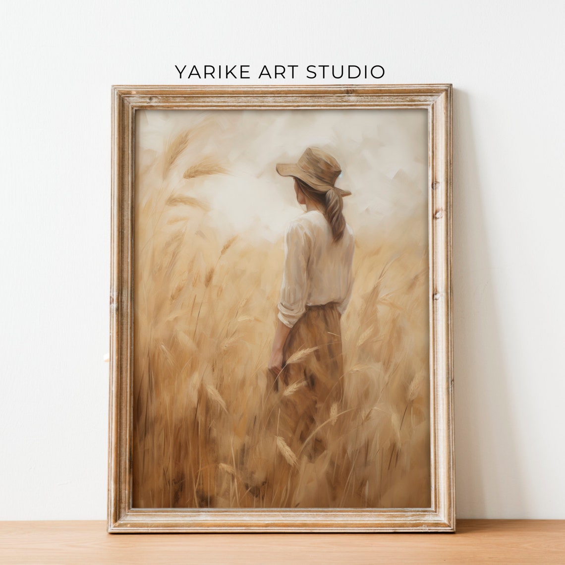 Woman In Wheat Field Painting Autumn Landscape Print Autumn Decor Farmhouse Decor Autumn Wall Art Wheat Field Print Ai Wall Art 418 - Image 5