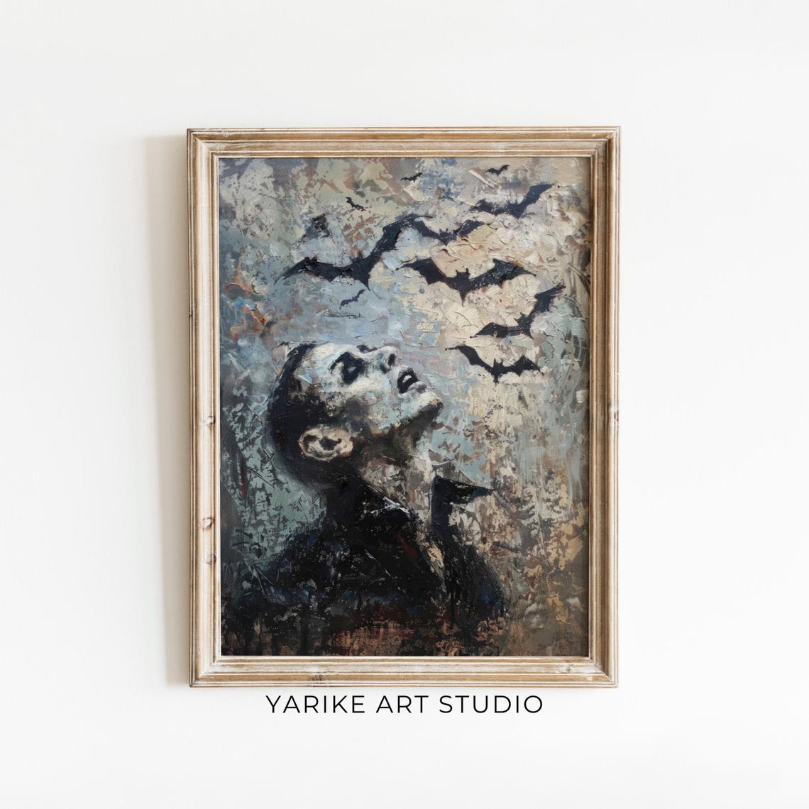 Vampire Awakening With Flying Bats Dark Horror Grunge Poster - Image 6