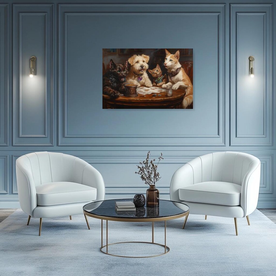 Charming Pet Portrait, Classical Art Cats and Dogs - Image 3