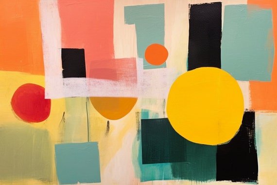Etel Adnan Inspired Abstract Geometric Paintings A Harmonic Fusion Of Colors