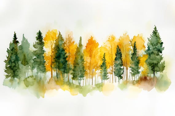 Custom Watercolor Forest Print Inspired By Impressionism Perfect For Home Decor And Nature Lovers