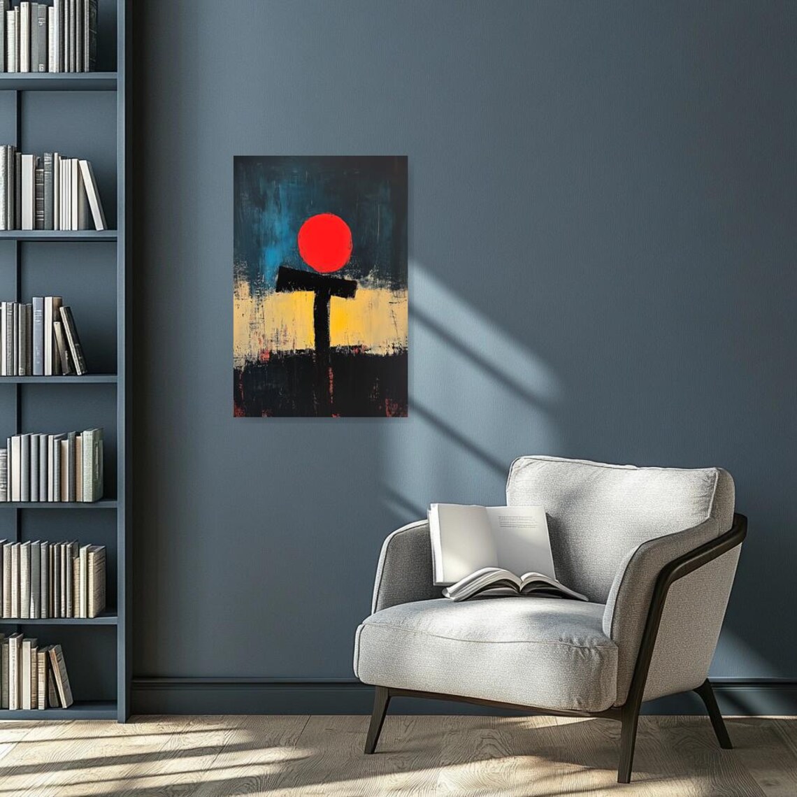 Mark Rothko Inspired Abstract Poster, Red Sun - Image 3