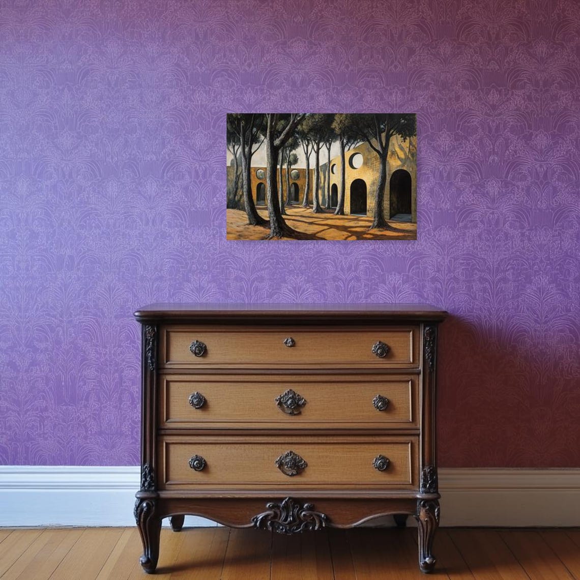 Custom Print Inspired By Giorgio De Chirico Surreal Architecture In Warm Earthy Tones For Unique Home Decor - Image 3