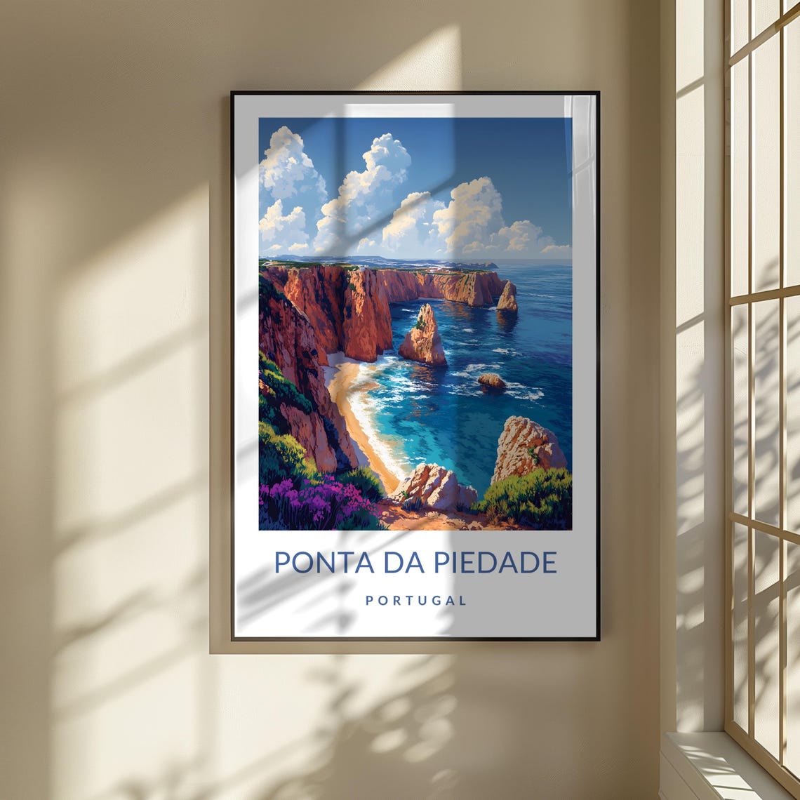 Ponta da Piedade Portugal Red Cliffs Algarve Coast Travel Poster - Image 3