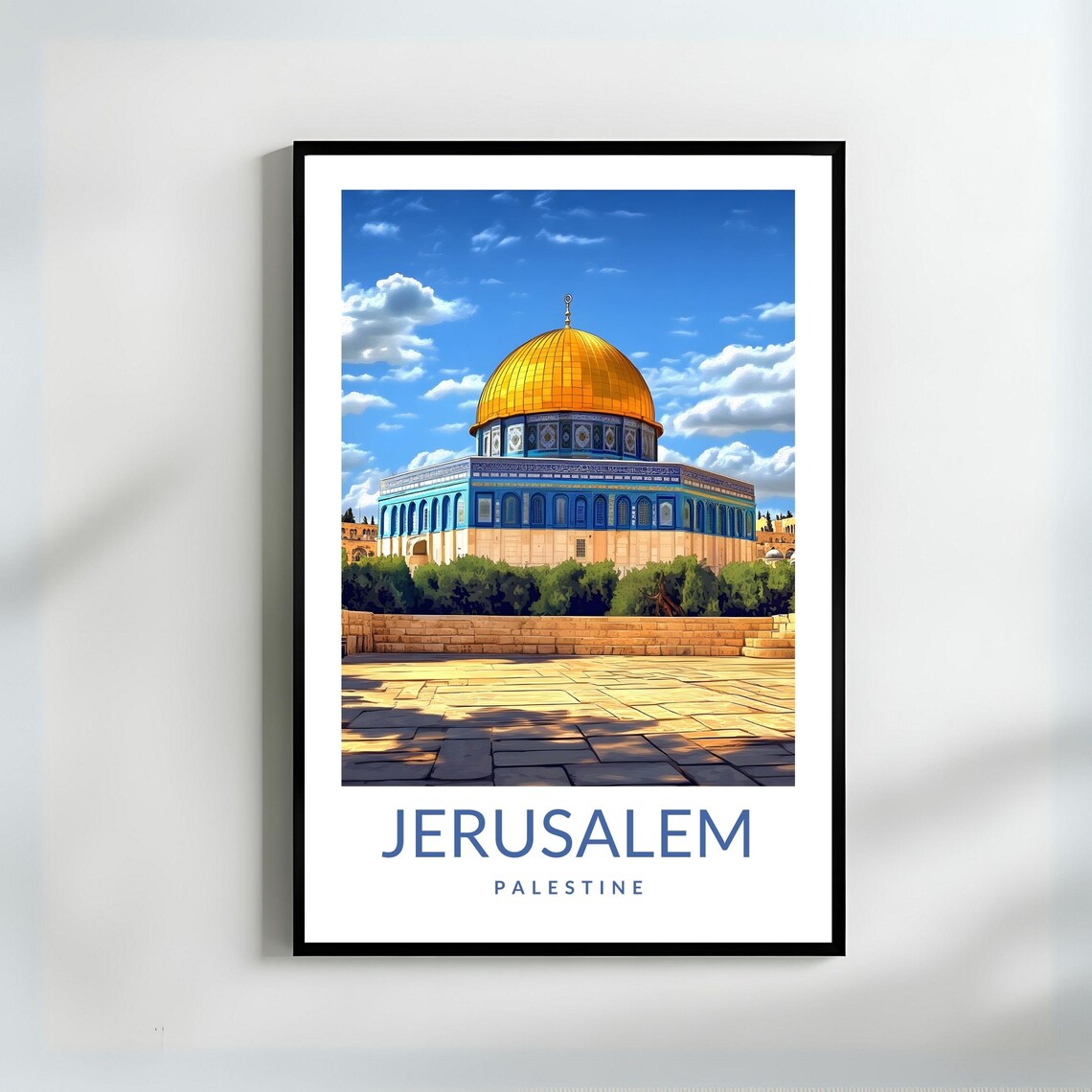 Jerusalem Palestine Dome of the Rock Holy City Travel Poster