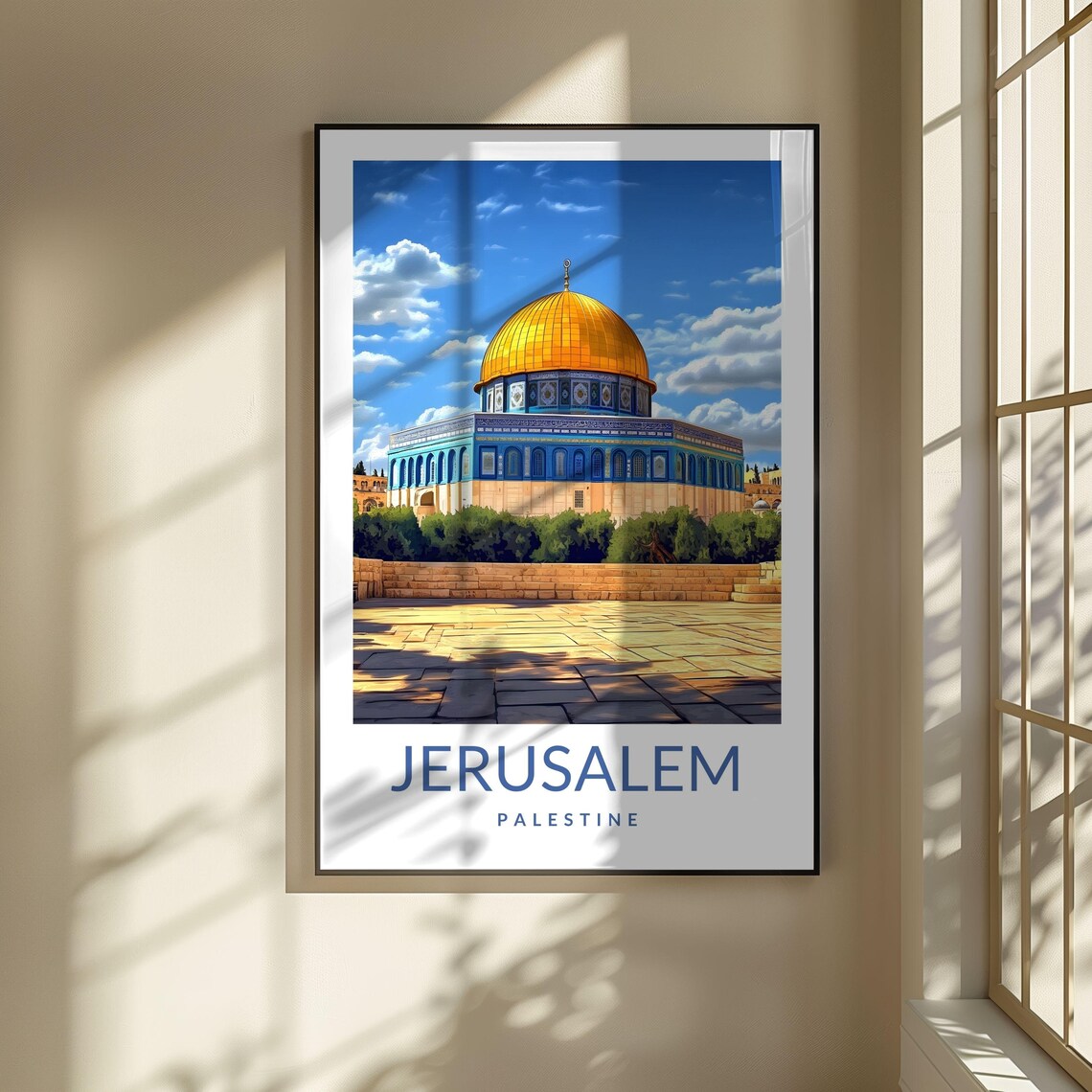 Jerusalem Palestine Dome of the Rock Holy City Travel Poster - Image 3