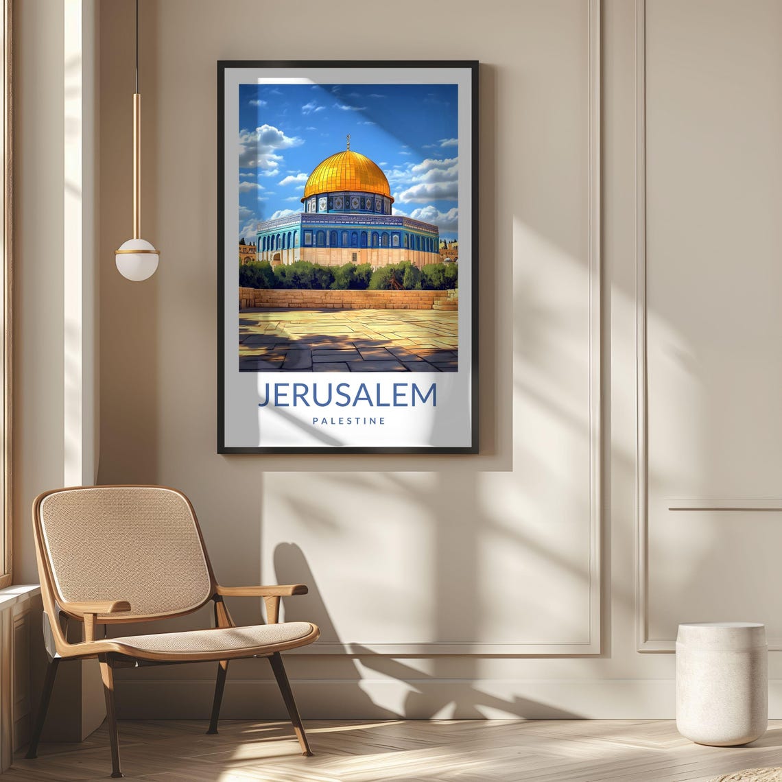 Jerusalem Palestine Dome of the Rock Holy City Travel Poster - Image 2