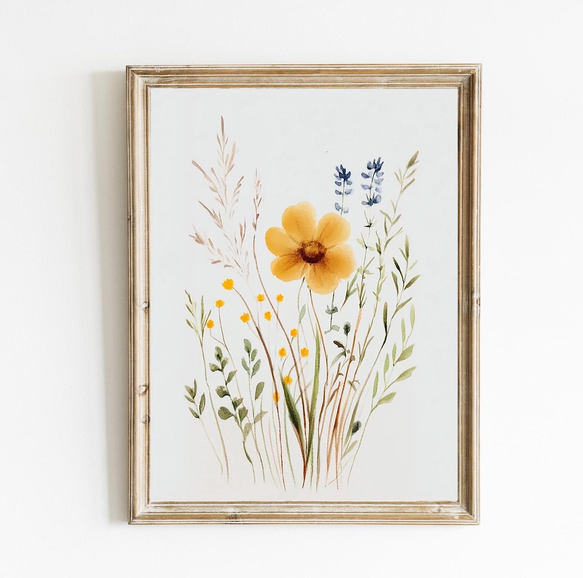 Minimalistic Spring Flowers Watercolor Decor Modern Farmhouse Nursery Wall Art E252