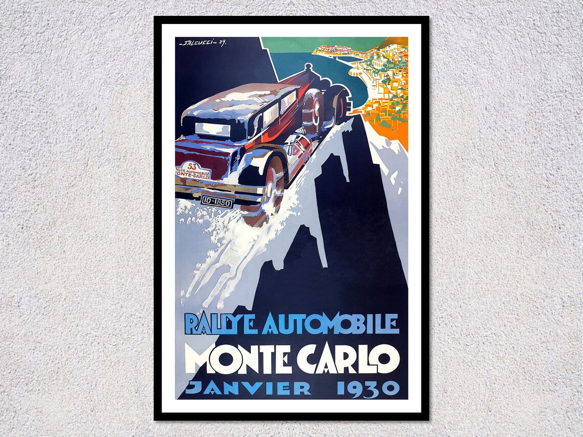 Rallye Monte Carlo 1930 Retro Auto Racing Poster