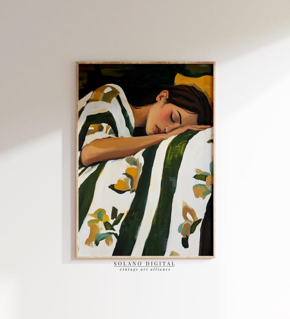 Stripe Woman Abstract People Art Print