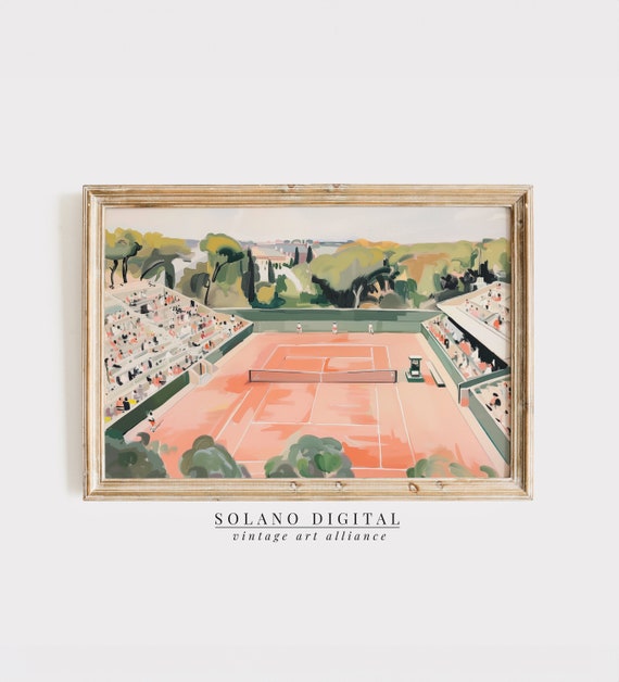 Tennis Court Painting Rome Sports Art Poster Stadium Print Lovers Gifts Wall 305