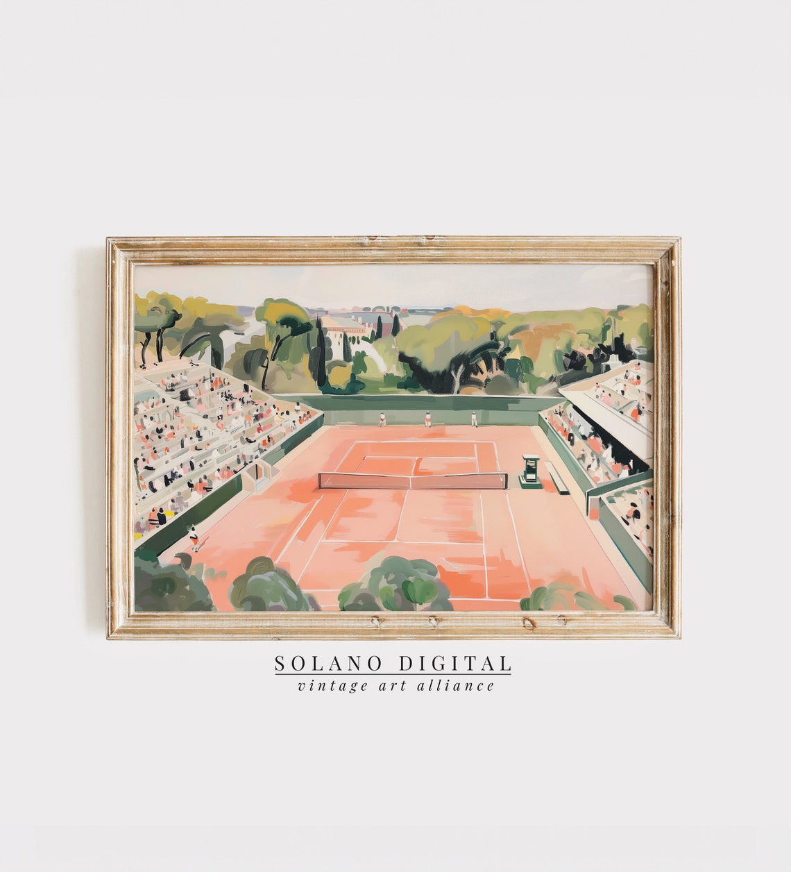 Tennis Court Painting Rome Sports Art Poster Stadium Print Lovers Gifts Wall 305