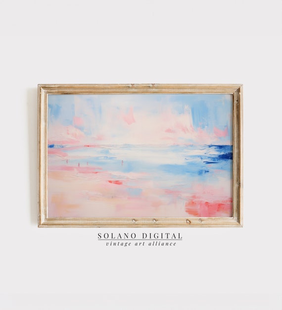 Abstract Coastal Painting Vintage Beach Art Print