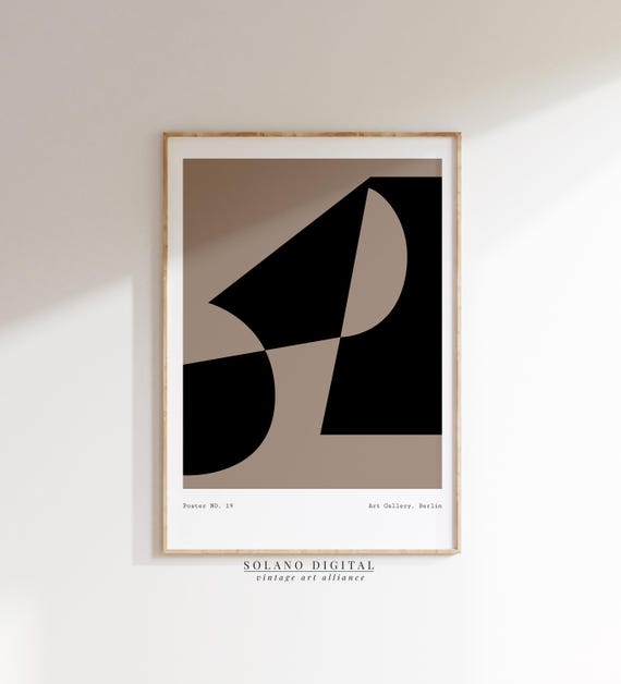 Modern Geometric Art Bold Abstract Shapes Wall Decor Neutral Minimalist Poster Instant