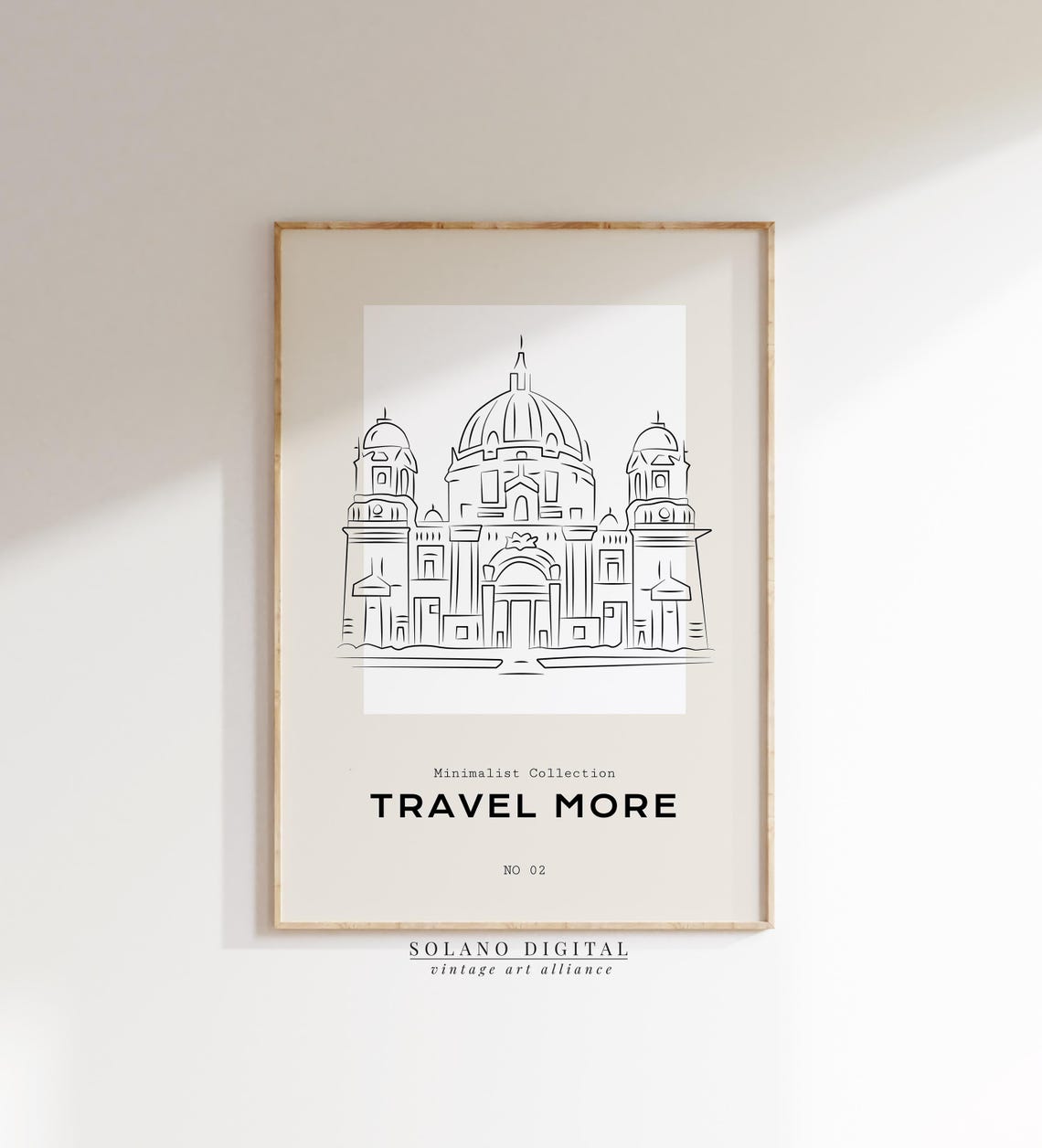 Travel More Cathedral Dome Minimalist Line Drawing Travel Poster