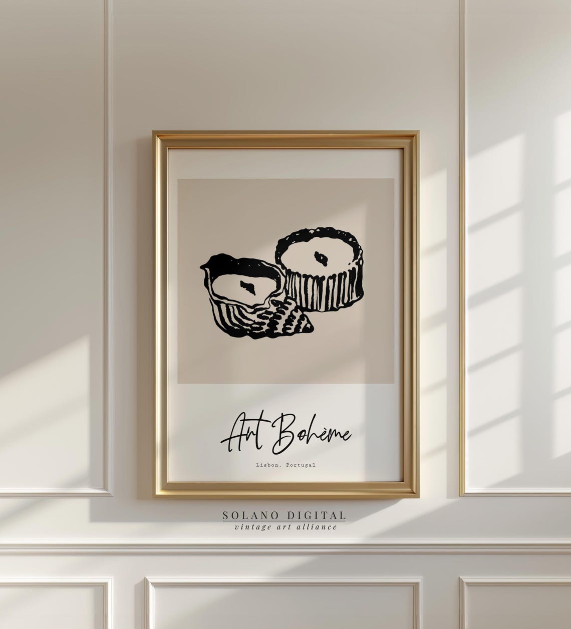 Cozy Minimal Boho Candle And Seashell Line Drawing Art Poster