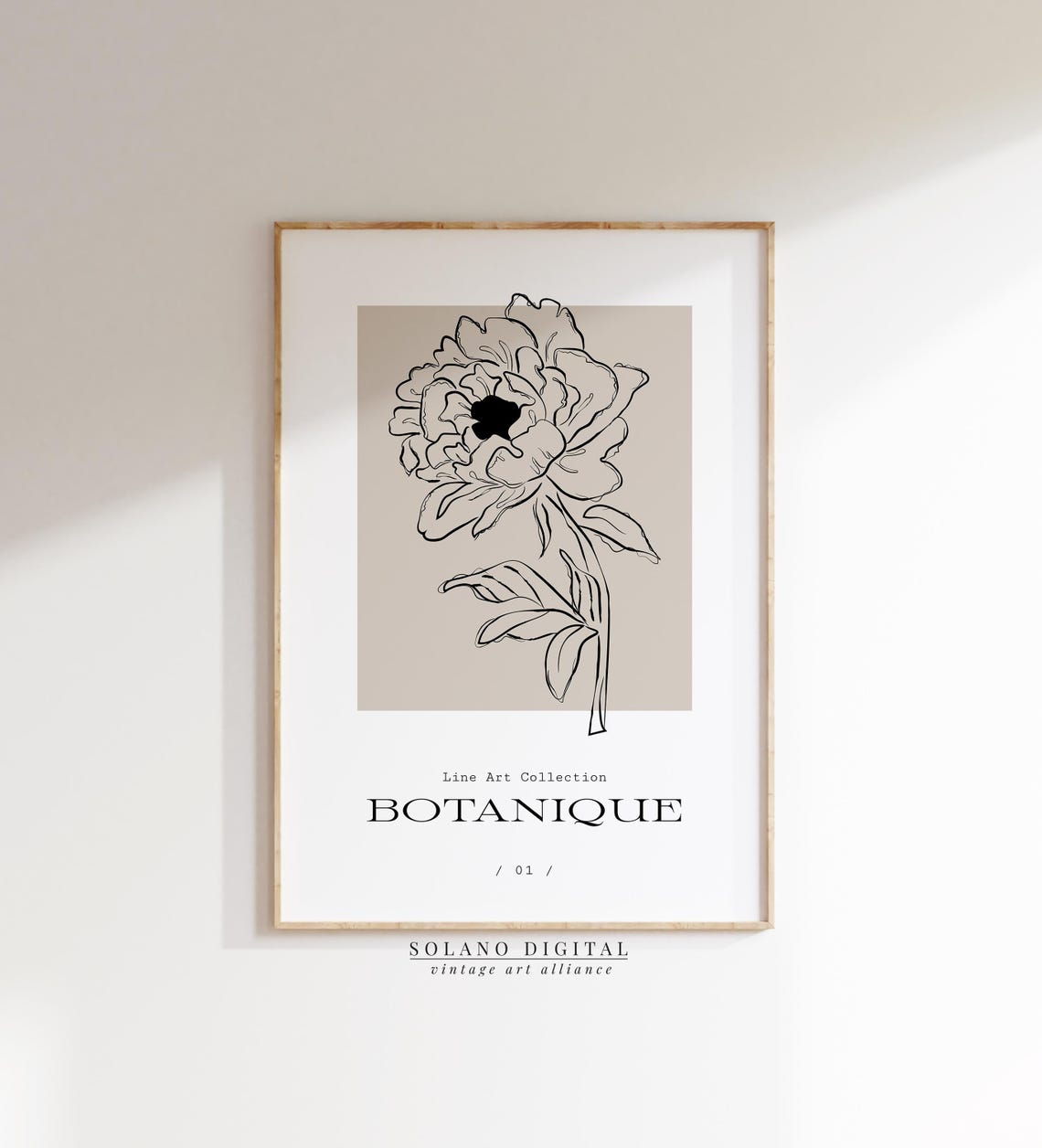 Botanique Peony Line Art Botanical Flower Minimalist Art Poster