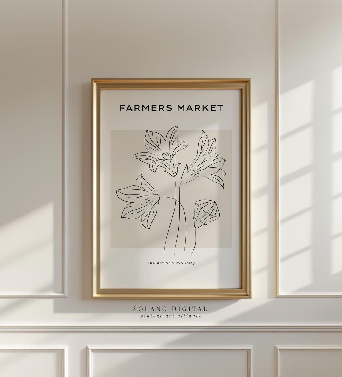 Farmers Market Lily Flowers Line Drawing The Art Of Simplicity Poster