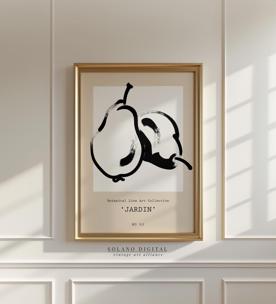 Jardin No 02 Pears Botanical Ink Sketch Minimalist Fruit Poster
