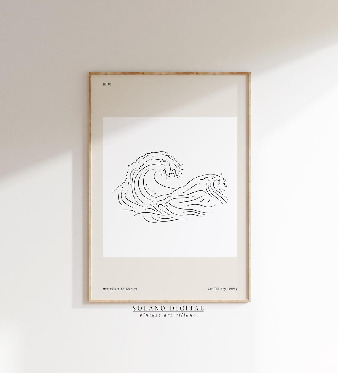 Minimalist Ocean Wave Line Drawing Coastal Wall Decor Poster