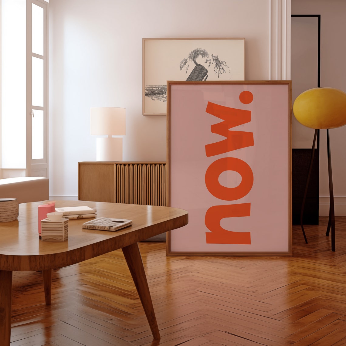Now Bold Orange Minimalist Mindfulness Typography Quote Poster - Image 3