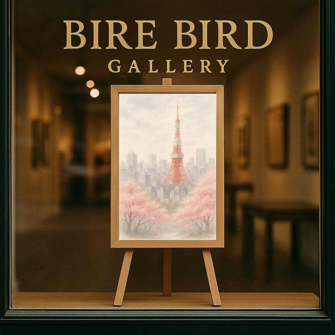 Tokyo Tower Watercolor Cherry Blossom Spring Japan City Poster - Image 5