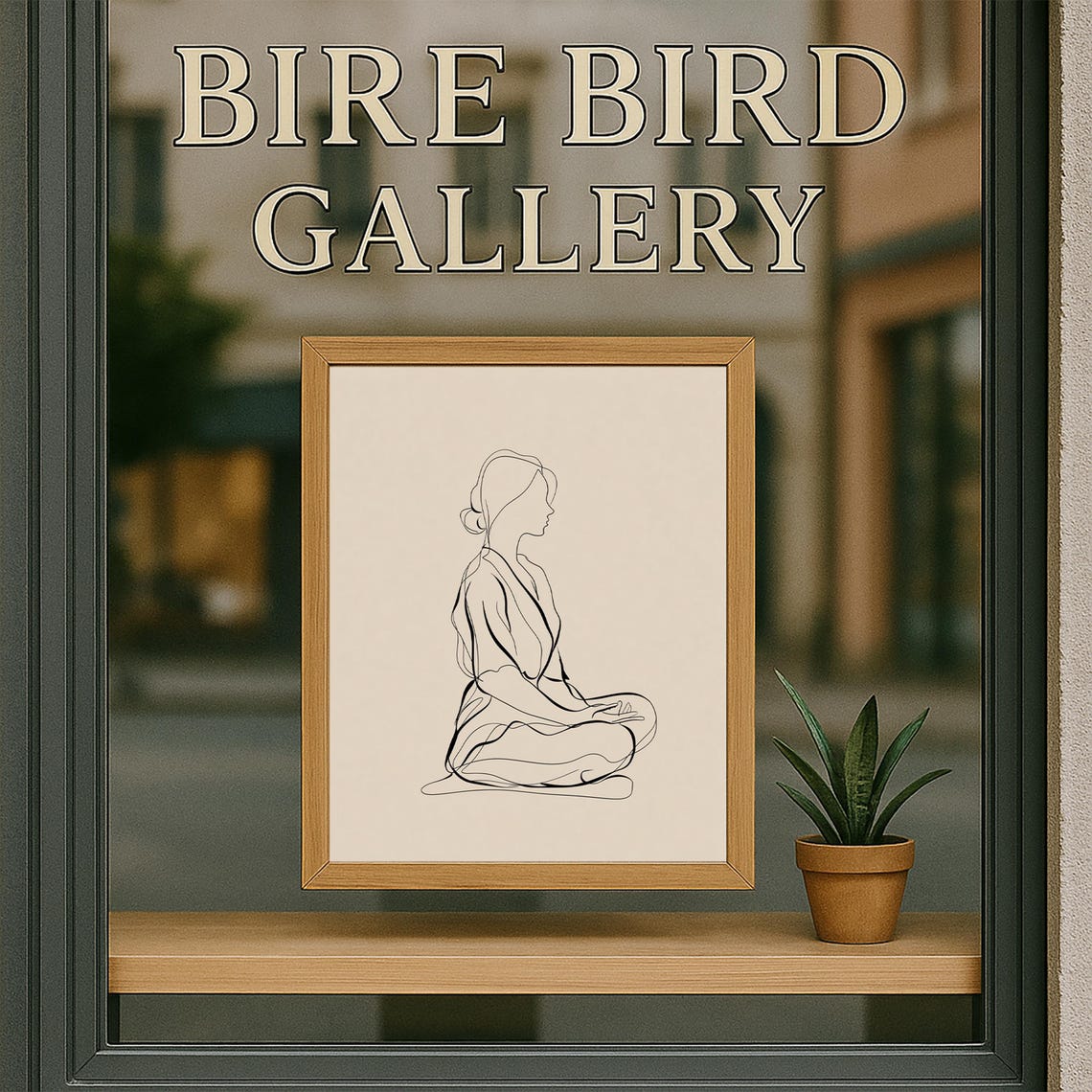 Minimalist Line Art Woman Meditating Continuous Drawing Yoga Poster - Image 6