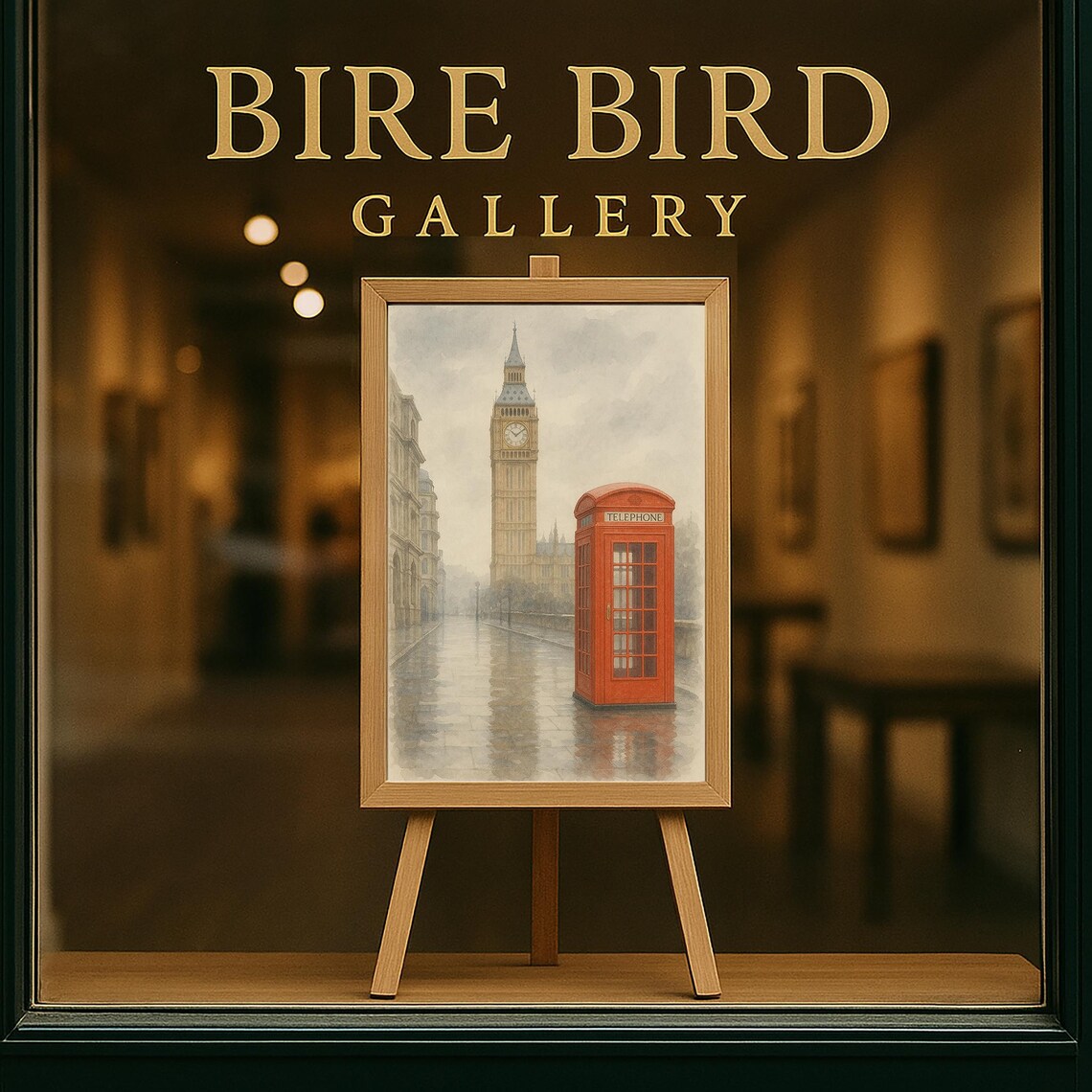 London Watercolor Art Print Big Ben And Red Telephone Booth Rainy Street Scene British Cityscape Wall Decor Uk Travel Poster - Image 5