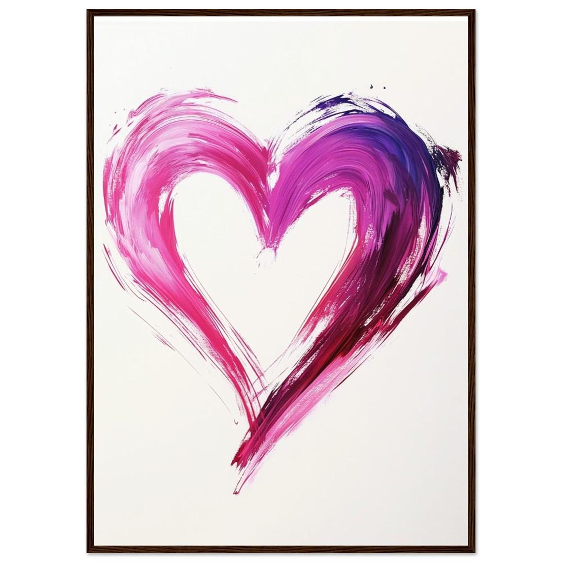 Pink Brushstroke Heart Modern Abstract Passionate Romantic Art Print
