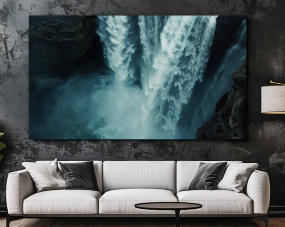 Godafoss Waterfall Nature Design Print Picture Home Decor Wall Art Gift Room Decor Wall Hangings