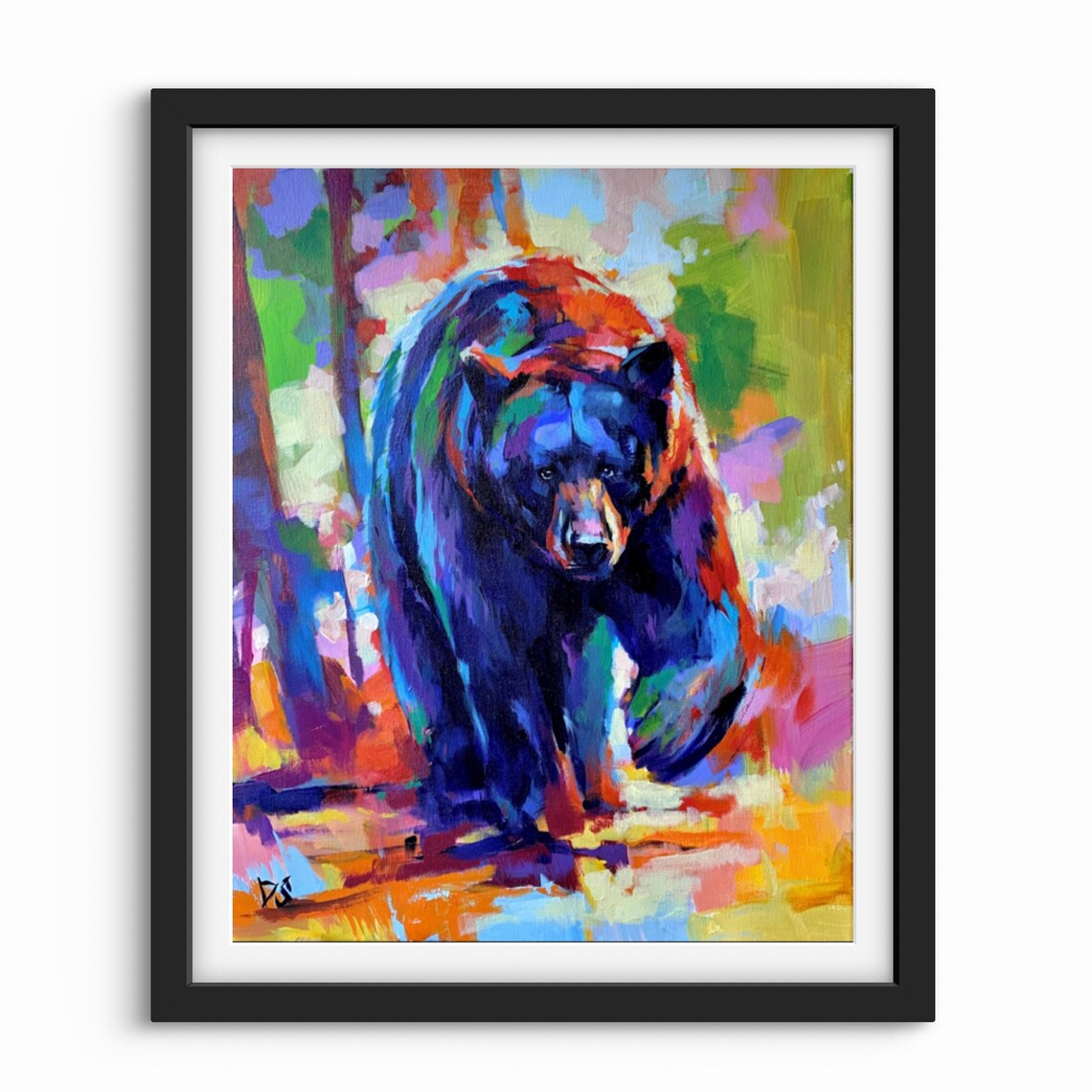 Black Bear Portrait Wildlife Art Print, Gentleman Style