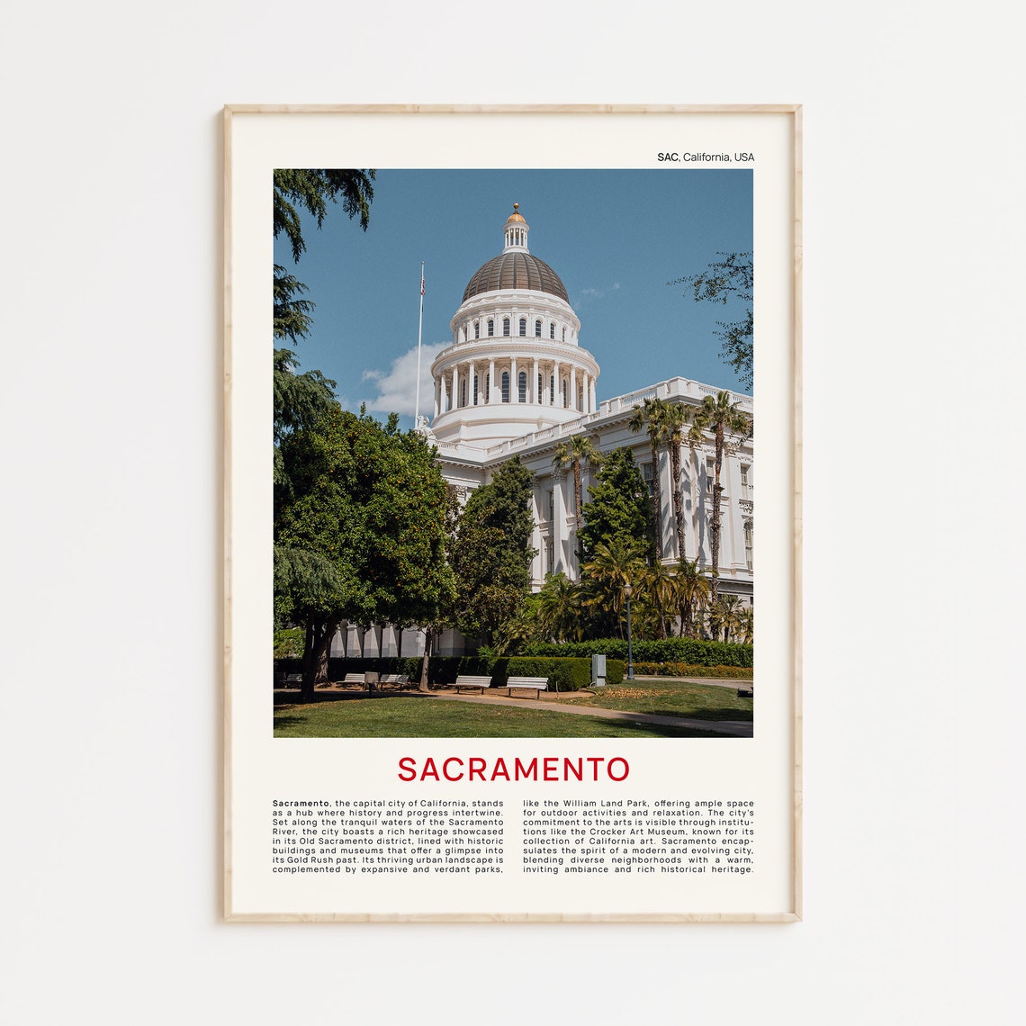 Sacramento Print Film Photo Sacramento Wall Art Sacramento Poster Sacramento Photo Sacramento Poster Print California Wall Decor Usa