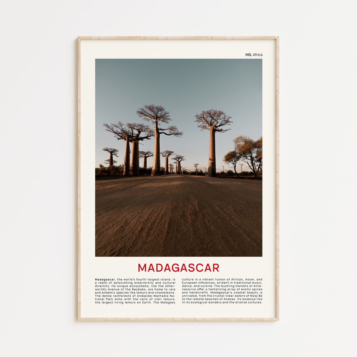 Madagascar Avenue Of Baobabs Sunset Film Photo Travel Poster