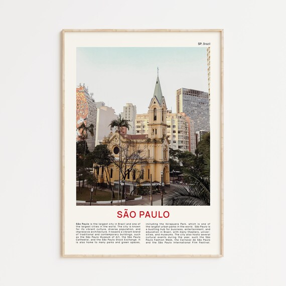 Sao Paulo Brazil Historic Church Downtown Skyscrapers Poster