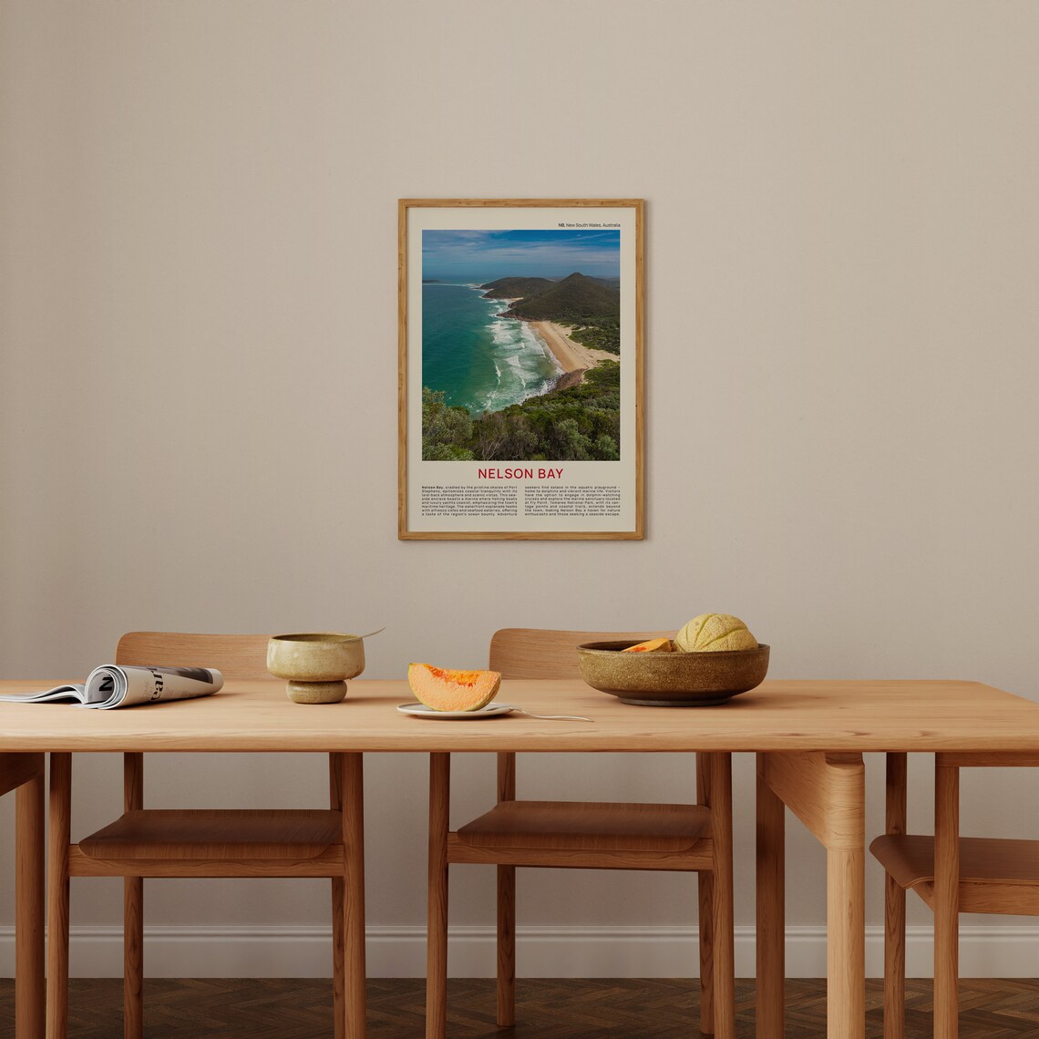 Nelson Bay Surf Coastline Aerial New South Wales Travel Poster - Image 4