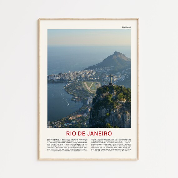 Christ The Redeemer Overlooking Rio De Janeiro Coast Brazil Travel Poster