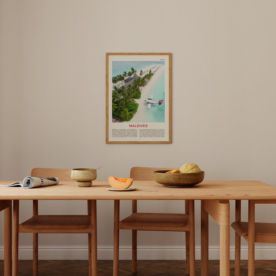 Maldives Tropical Island With Seaplane Over White Sand Beach Poster - Image 4