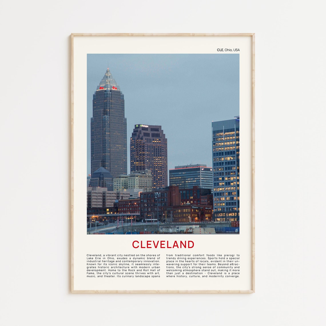 Cleveland Print Film Photo Cleveland Wall Art Cleveland Poster Cleveland Photo Cleveland Poster Print Ohio Wall Decor Usa Poster Print