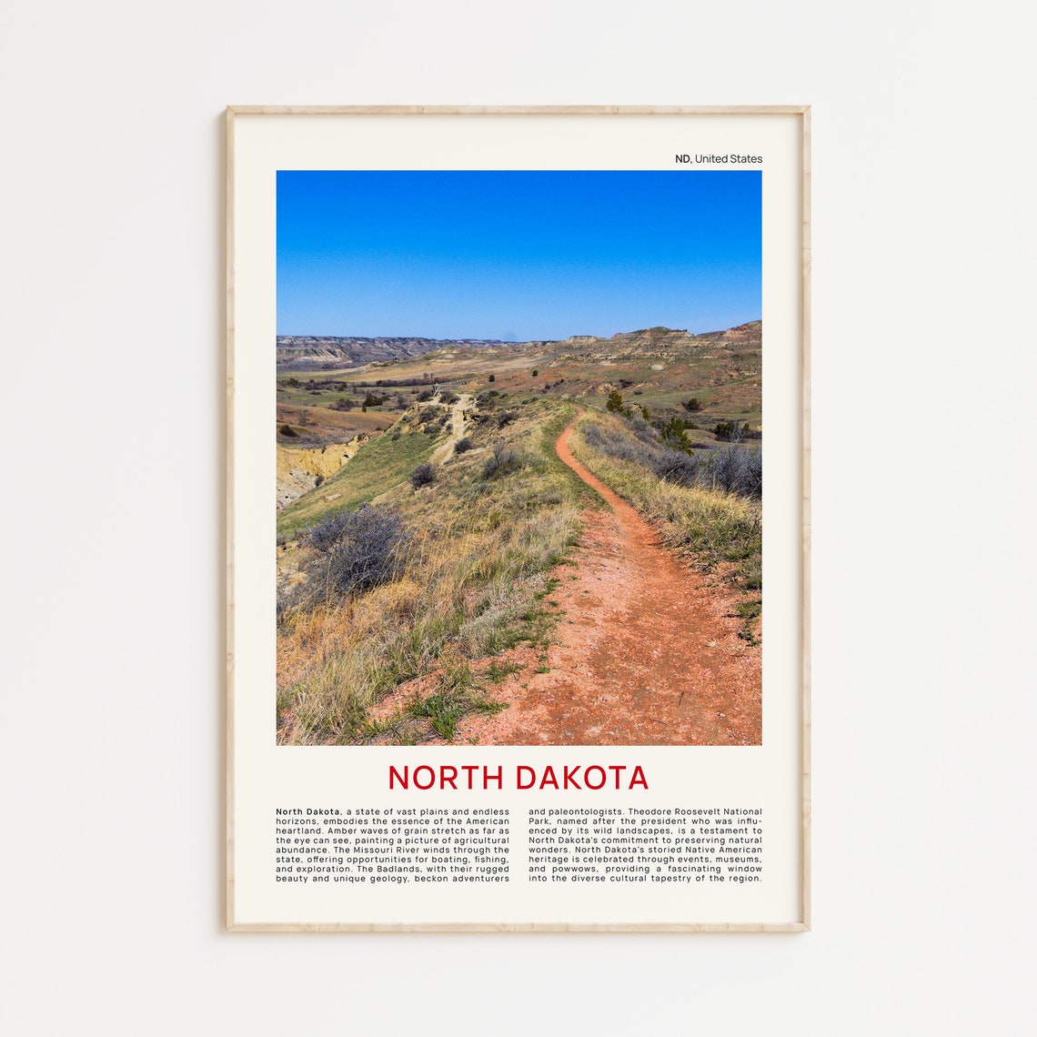 North Dakota Print Film Photo North Dakota Wall Art North Dakota Poster North Dakota Photo North Dakota Poster Print Usa Wall Decor