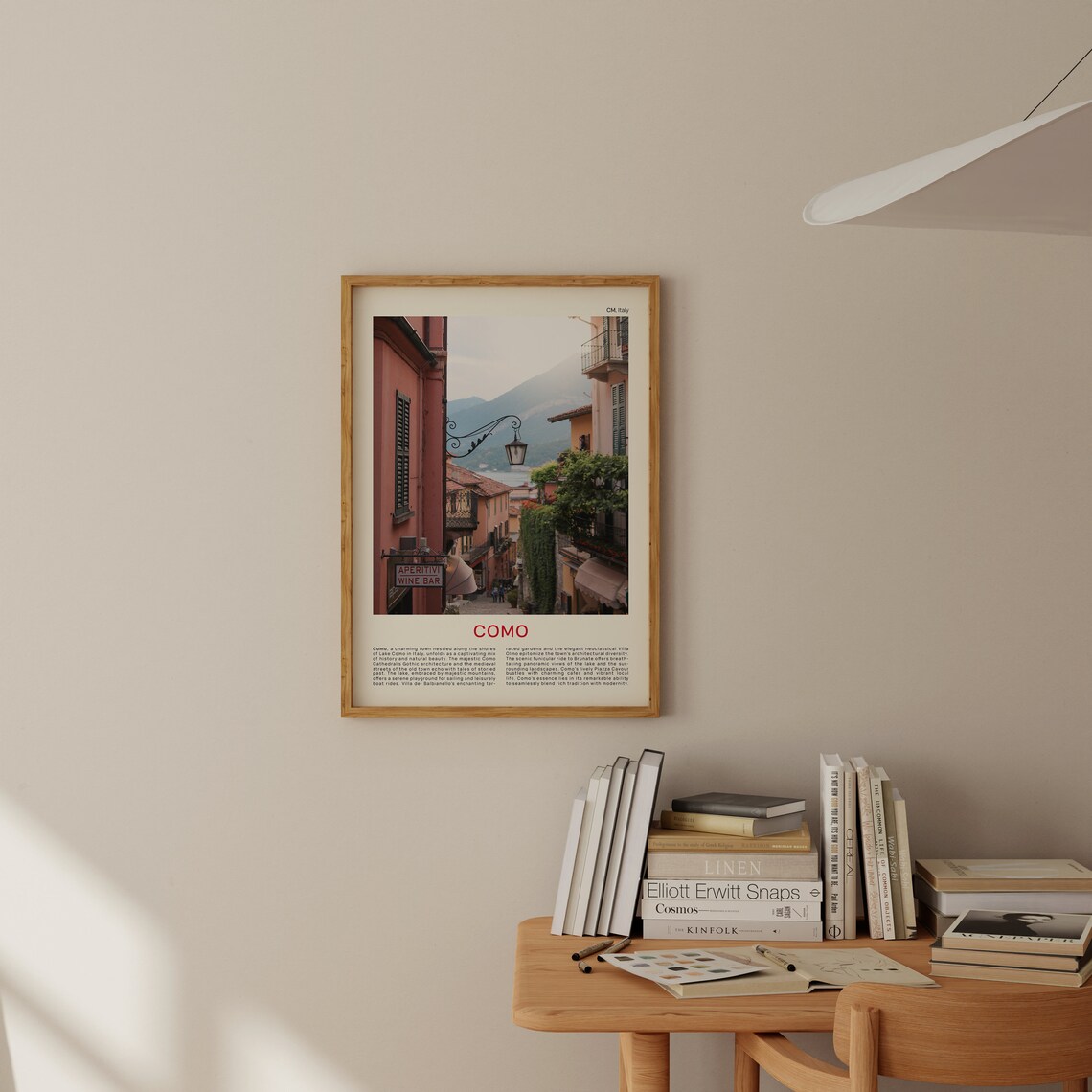 Minimalist Como Travel Photo Poster Featuring an Old Town Street - Image 2