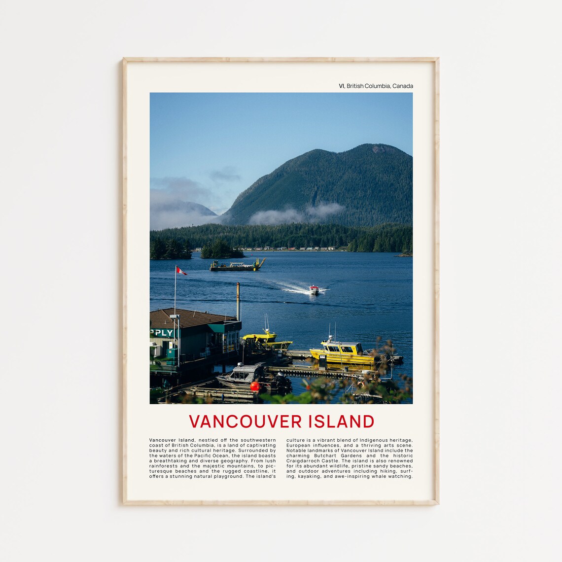 Vancouver Island Harbor Boats Film Photography Travel Poster